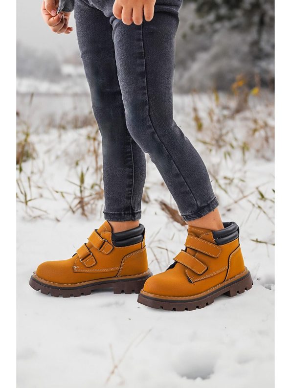 KIKO Brown Velcro Boys' Boot Shoes