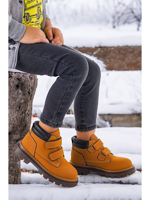 KIKO Brown Velcro Boys' Boot Shoes
