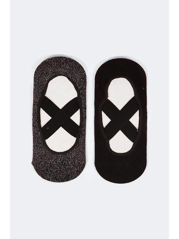 Katia And Bony Black 2-Pack Asta Yoga Pilates Invisible Socks