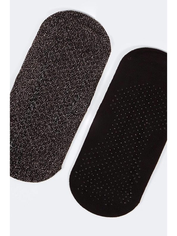 Katia And Bony Black 2-Pack Asta Yoga Pilates Invisible Socks