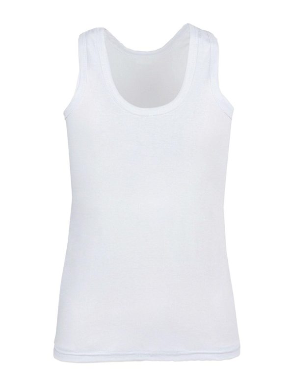 Tutku White 6-Pack Boys' 100% Cotton Tank Tops