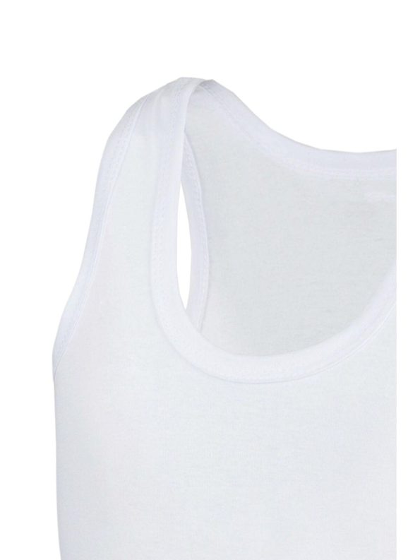 Tutku White 6-Pack Boys' 100% Cotton Tank Tops