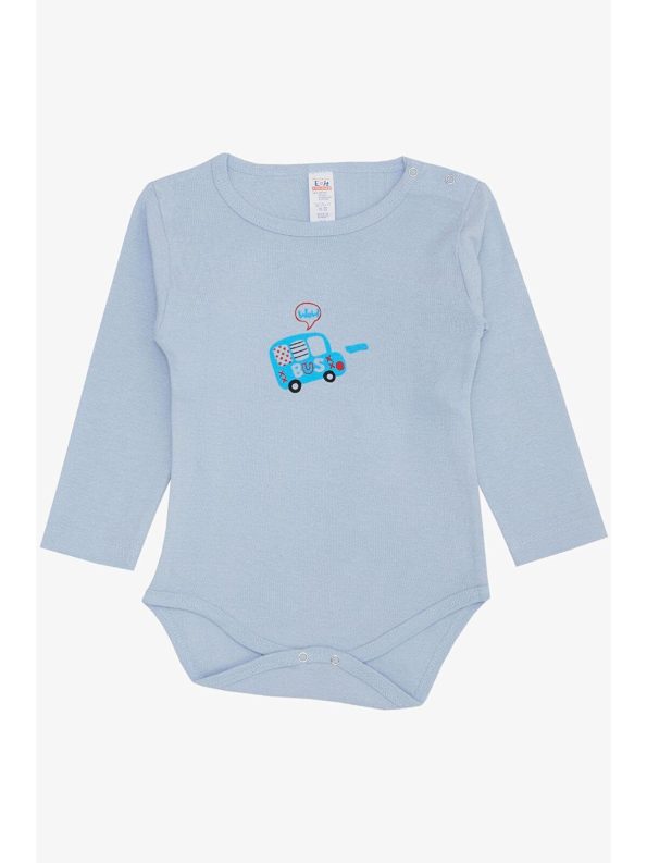 Breeze Baby Boy Snap Bodysuit with Car Print in Light Blue (9 Months - 3 Years)
