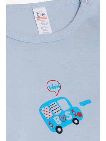 Breeze Baby Boy Snap Bodysuit with Car Print in Light Blue (9 Months - 3 Years)