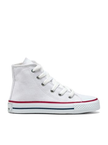 TONNY BLACK Unisex White Casual Lace-Up Long Sports Sneakers for Kids