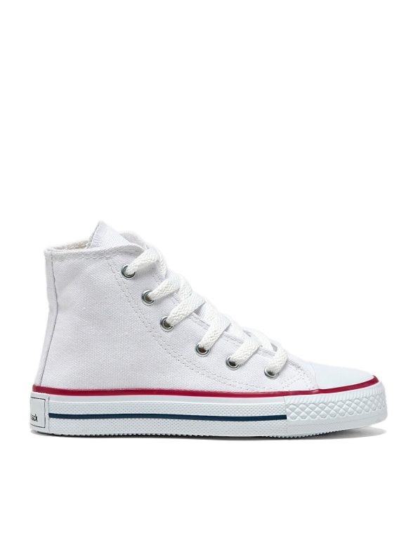 TONNY BLACK Unisex White Casual Lace-Up Long Sports Sneakers for Kids
