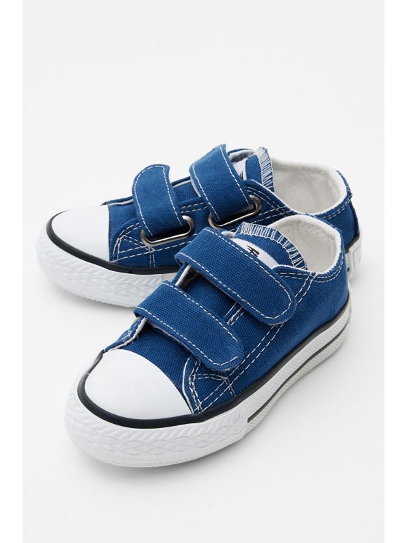TONNY BLACK Unisex Kids Blue Jean Velcro Sneakers