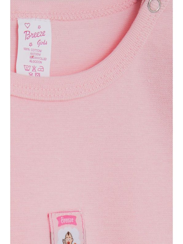 Breeze Girl's Printed Snap Bodysuit Pink (9 Months - 3 Years)