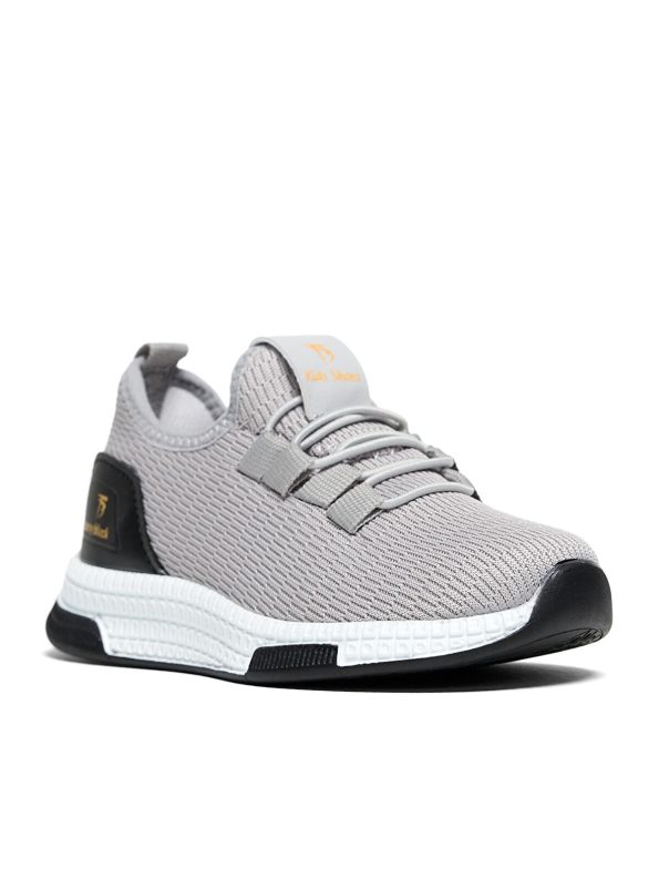TONNY BLACK Gray Unisex Kids Comfortable Lace-Up Sneakers