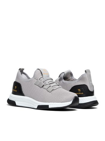 TONNY BLACK Gray Unisex Kids Comfortable Lace-Up Sneakers
