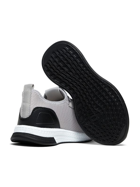 TONNY BLACK Gray Unisex Kids Comfortable Lace-Up Sneakers
