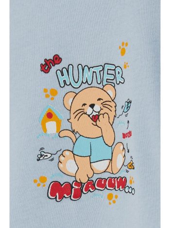 Breeze Boys' Baby Snapsuit with Cat Print Light Blue (9 Months - 3 Years)