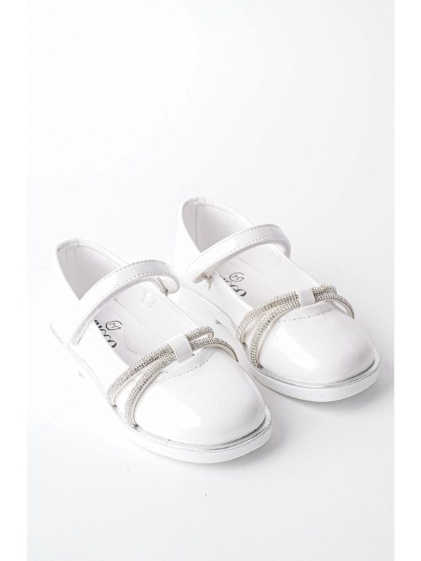 Muggo White Daily Orthopedic Lightweight Girls' Ballerina Flats