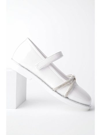 Muggo White Daily Orthopedic Lightweight Girls' Ballerina Flats