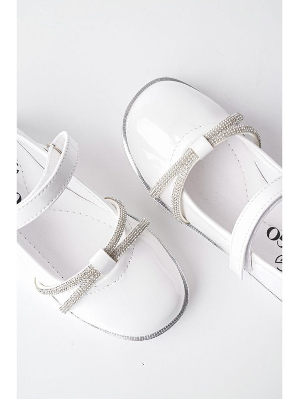 Muggo White Daily Orthopedic Lightweight Girls' Ballerina Flats