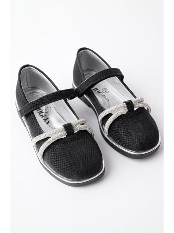Muggo Black Daily Orthopedic Lightweight Flat Shoes for Girls