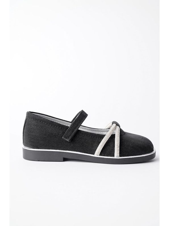 Muggo Black Daily Orthopedic Lightweight Flat Shoes for Girls