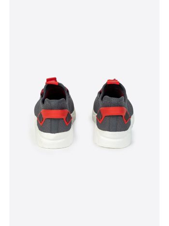 Letoon Dark Gray Lace-Up Round Toe Patterned Girls' Sneakers