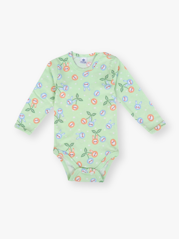 Luggi Baby Purple Printed Long Sleeve Bodysuit Set for Girls