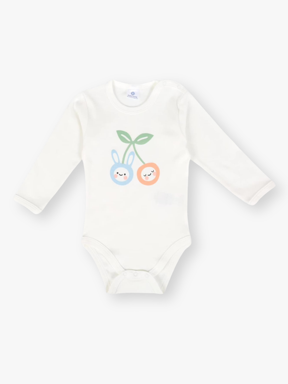 Luggi Baby Purple Printed Long Sleeve Bodysuit Set for Girls