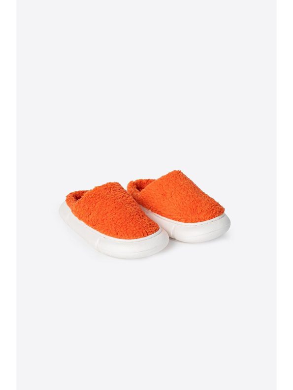 Letoon Orange Plush Slippers for Girls