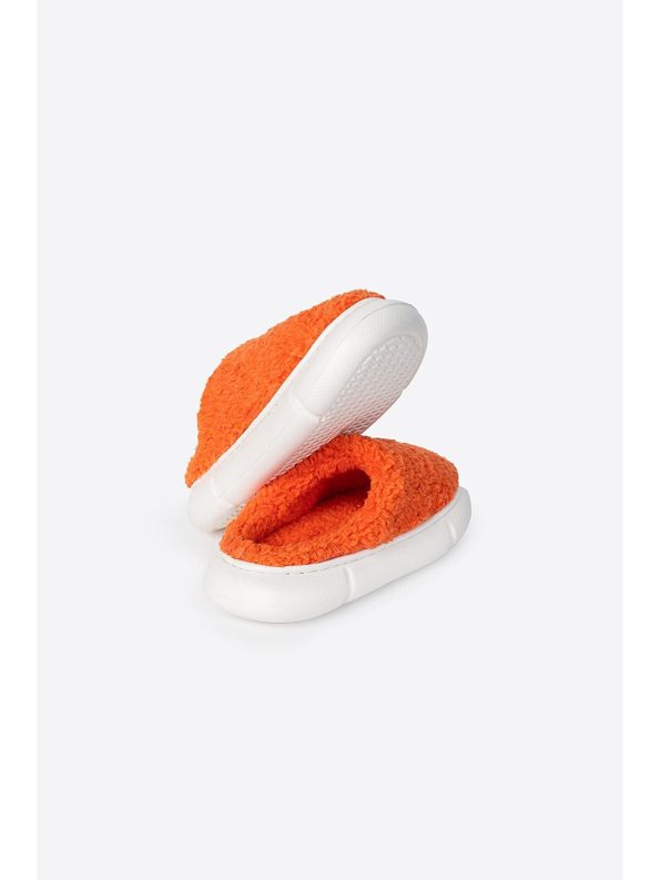 Letoon Orange Plush Slippers for Girls