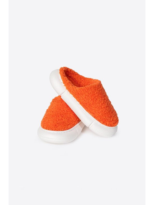 Letoon Orange Plush Slippers for Girls