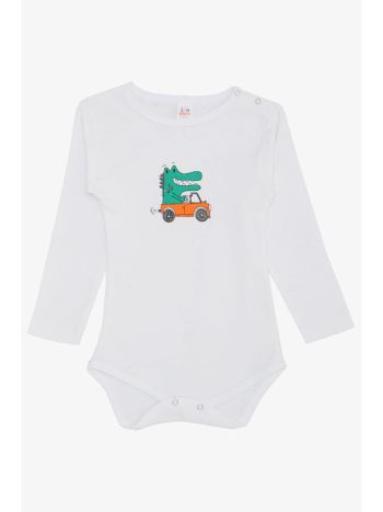 Breeze Baby Boy Snap-Button Bodysuit with Crocodile Print Cream (9 Months - 3 Years)