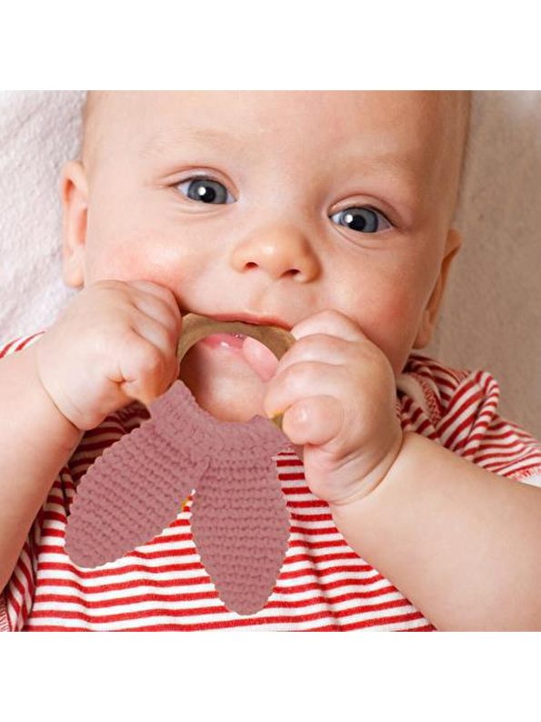 Babyjem Wooden Ring Teether Pink