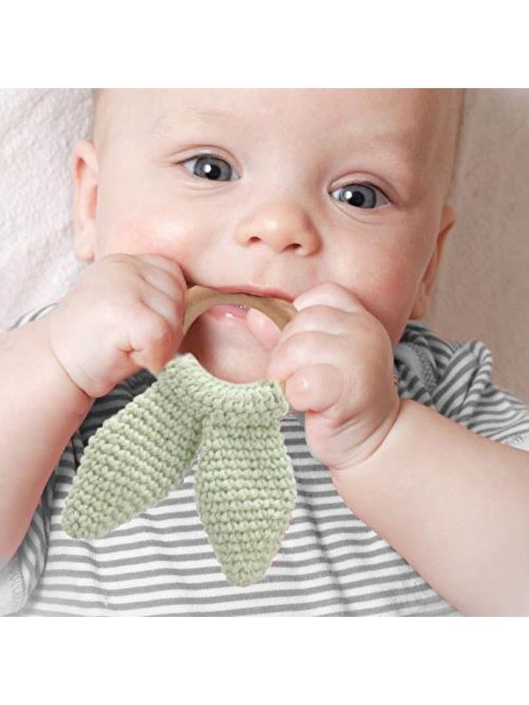 Babyjem Wooden Ring Teether Green