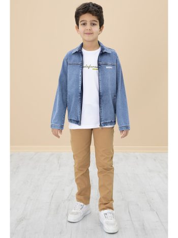 RCW Rimini Blue Zip-Up Jean Jacket and Pants 3-Piece Set for Boys