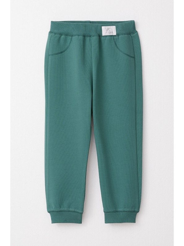 Breeze Boys' Baby Jogger Pants with Patch in Petrol Green (1-3 Years)
