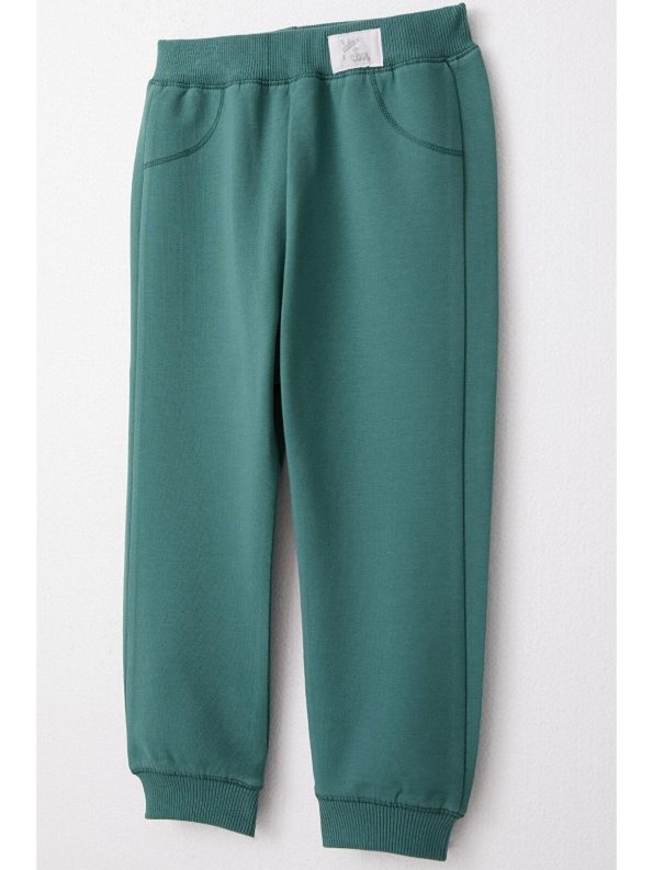 Breeze Boys' Baby Jogger Pants with Patch in Petrol Green (1-3 Years)