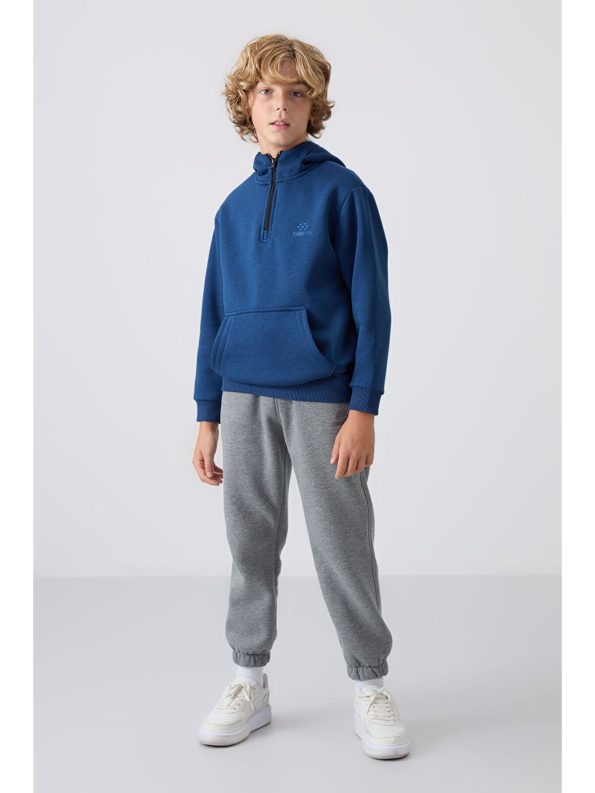 TOMMYLIFE Navy Blue Cotton Sweatshirt for Boys