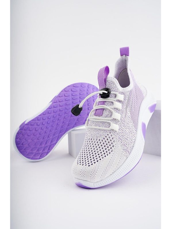Muggo Purple JETSON Unisex Kids Lace-Up Casual Sneakers