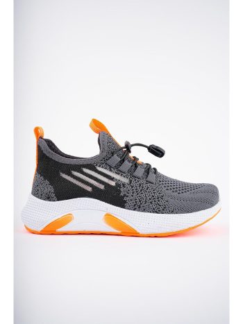 Muggo Gray JETSON Unisex Kids Lace-Up Comfortable Sneaker