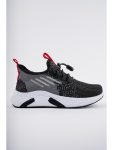 Muggo Black JETSON Unisex Kids Lace-Up Comfortable Sneakers