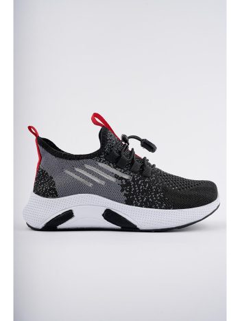 Muggo Black JETSON Unisex Kids Lace-Up Comfortable Sneakers