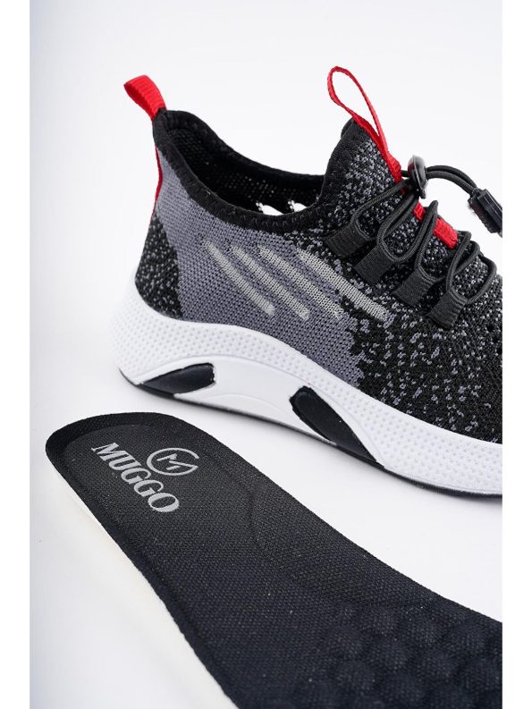 Muggo Black JETSON Unisex Kids Lace-Up Comfortable Sneakers