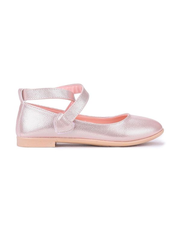 KIKO Pink Velcro Ballet Flats for Girls