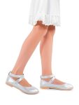 KIKO Gray Velcro Ballet Flats for Girls