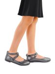 KIKO Beige Velcro Ballet Flats for Girls