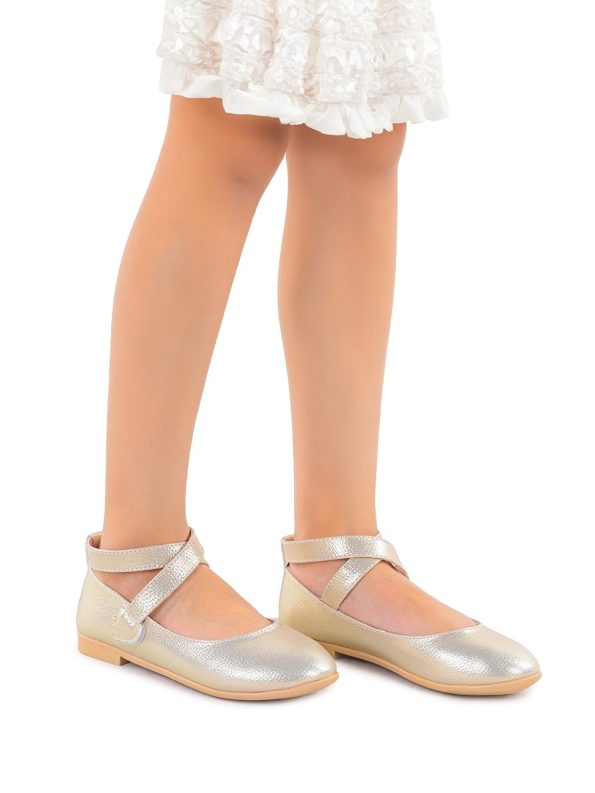 KIKO Yellow Velcro Girl's Ballet Flats