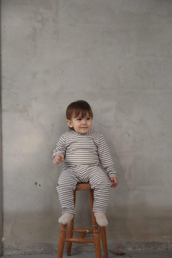 Indigo Striped Two-Piece Set