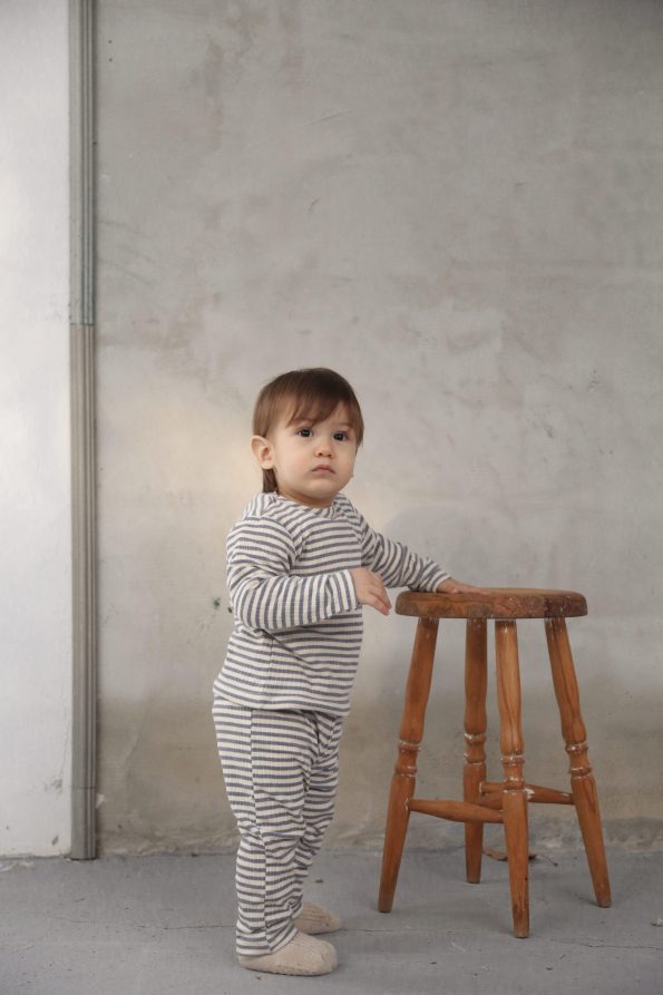 Indigo Striped Two-Piece Set