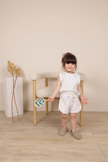 Indigo Striped Tank Top and Shorts Set