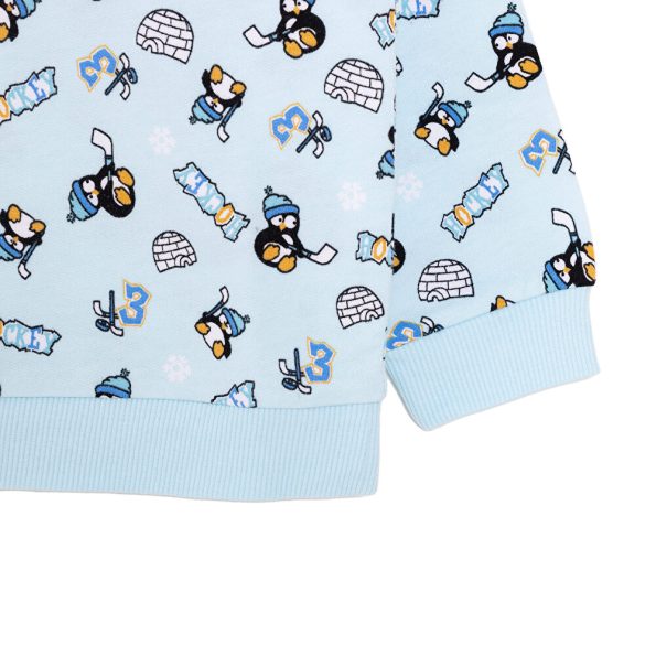 Boys' Basic Sweatshirt with Penguin Print and Snaps