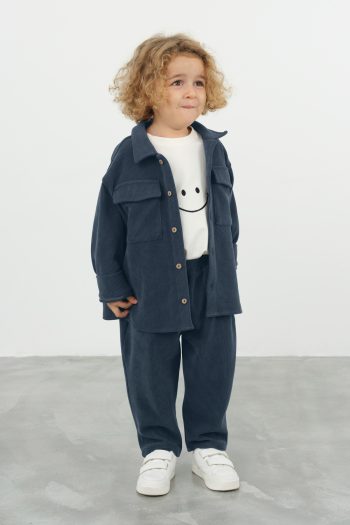 Velvet Pants Dark Denim Blue