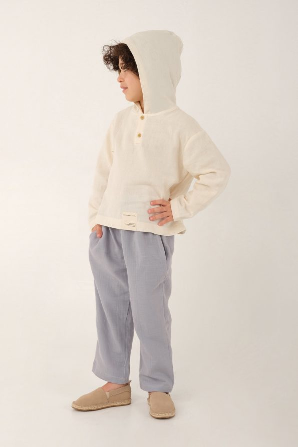 Hooded Muslin Set Blue