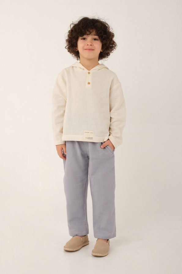 Hooded Muslin Set Blue